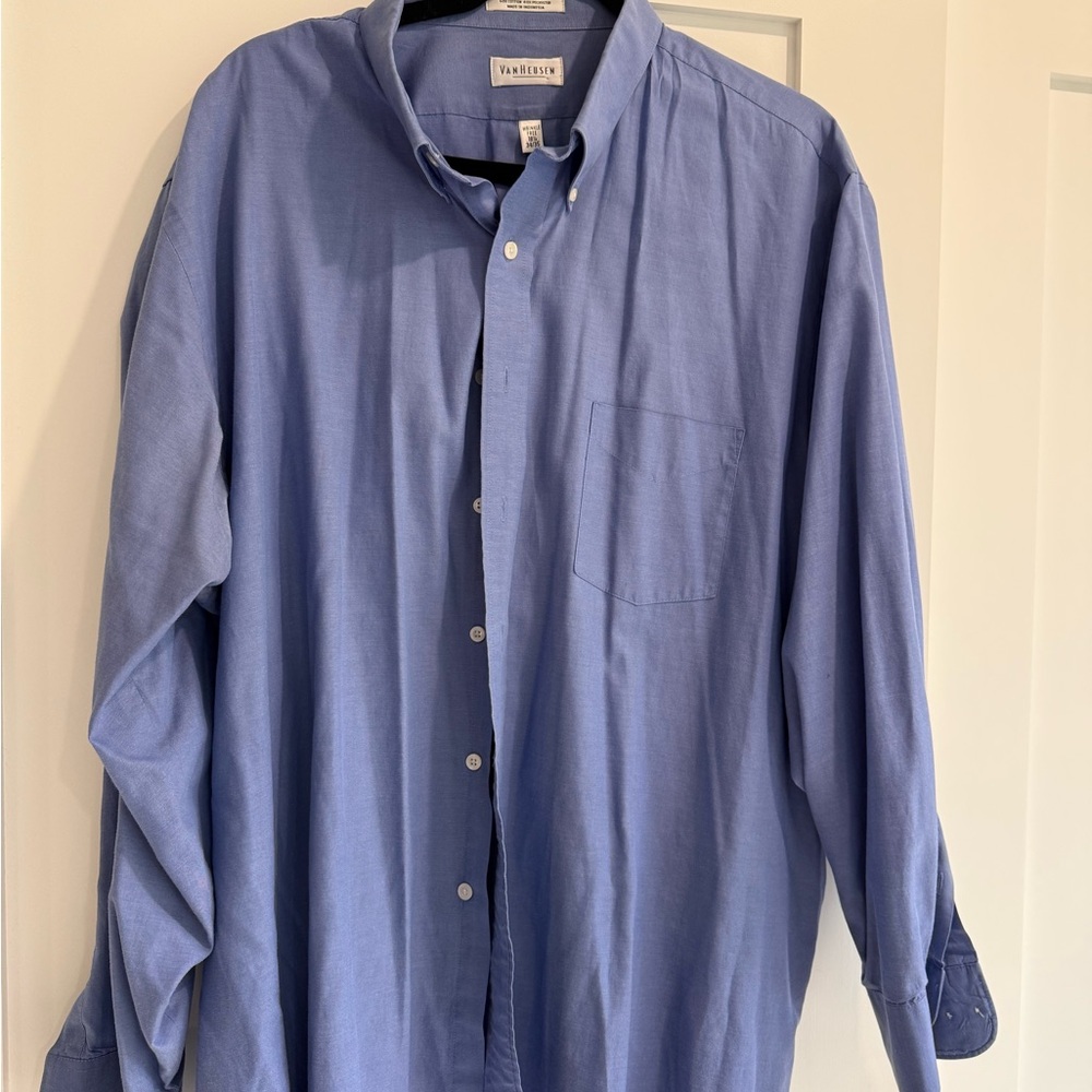 Van Heusen Men's Casual Blue Button Down Shirt